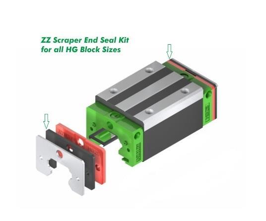 Hiwin HG Series ZZ Scraper Option Kits Block End Seals Metal
