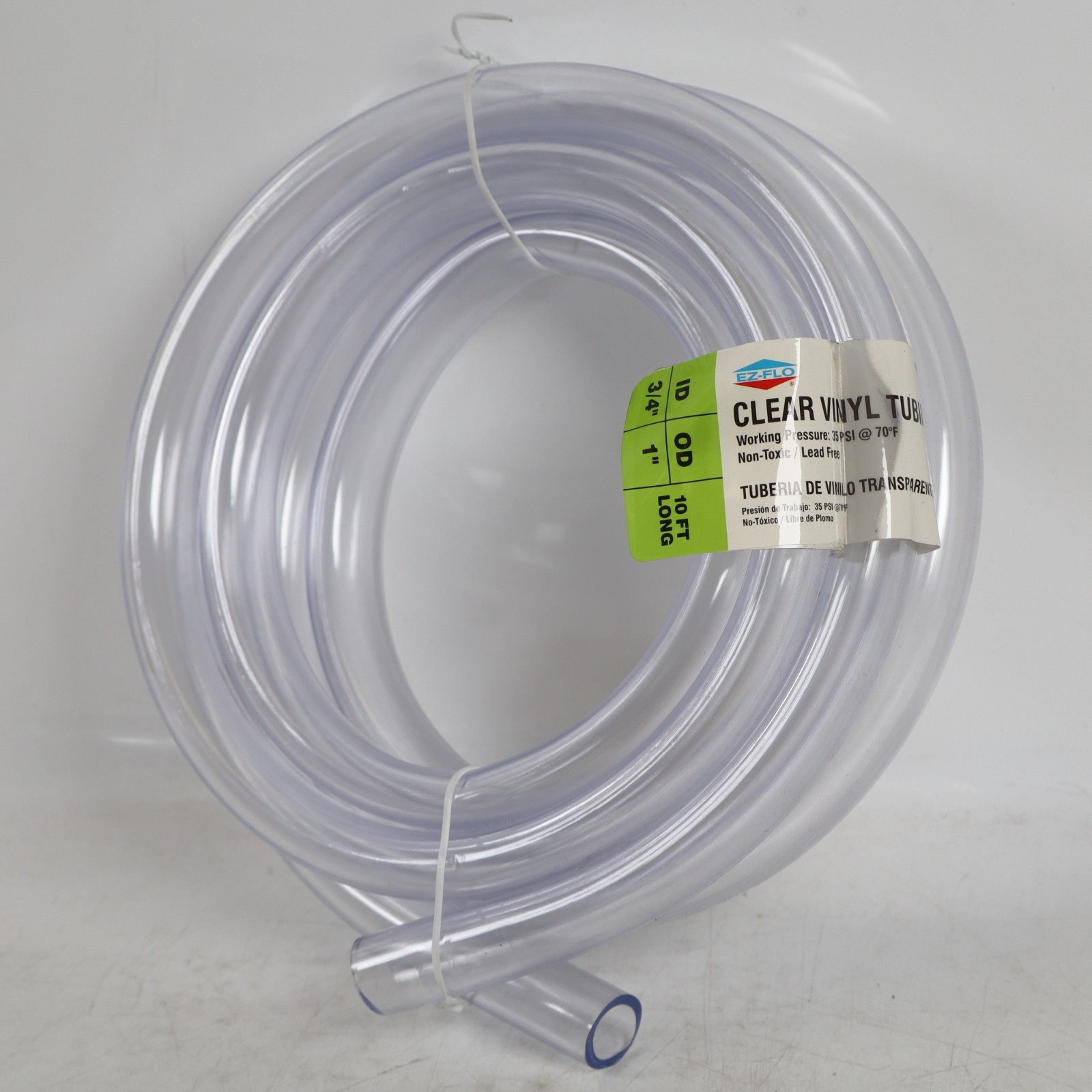 Eastman EZ-FLO 10 Ft. Clear Vinyl Tubing 3/4 In. ID x 1 In. OD 98624 (Some Bent)