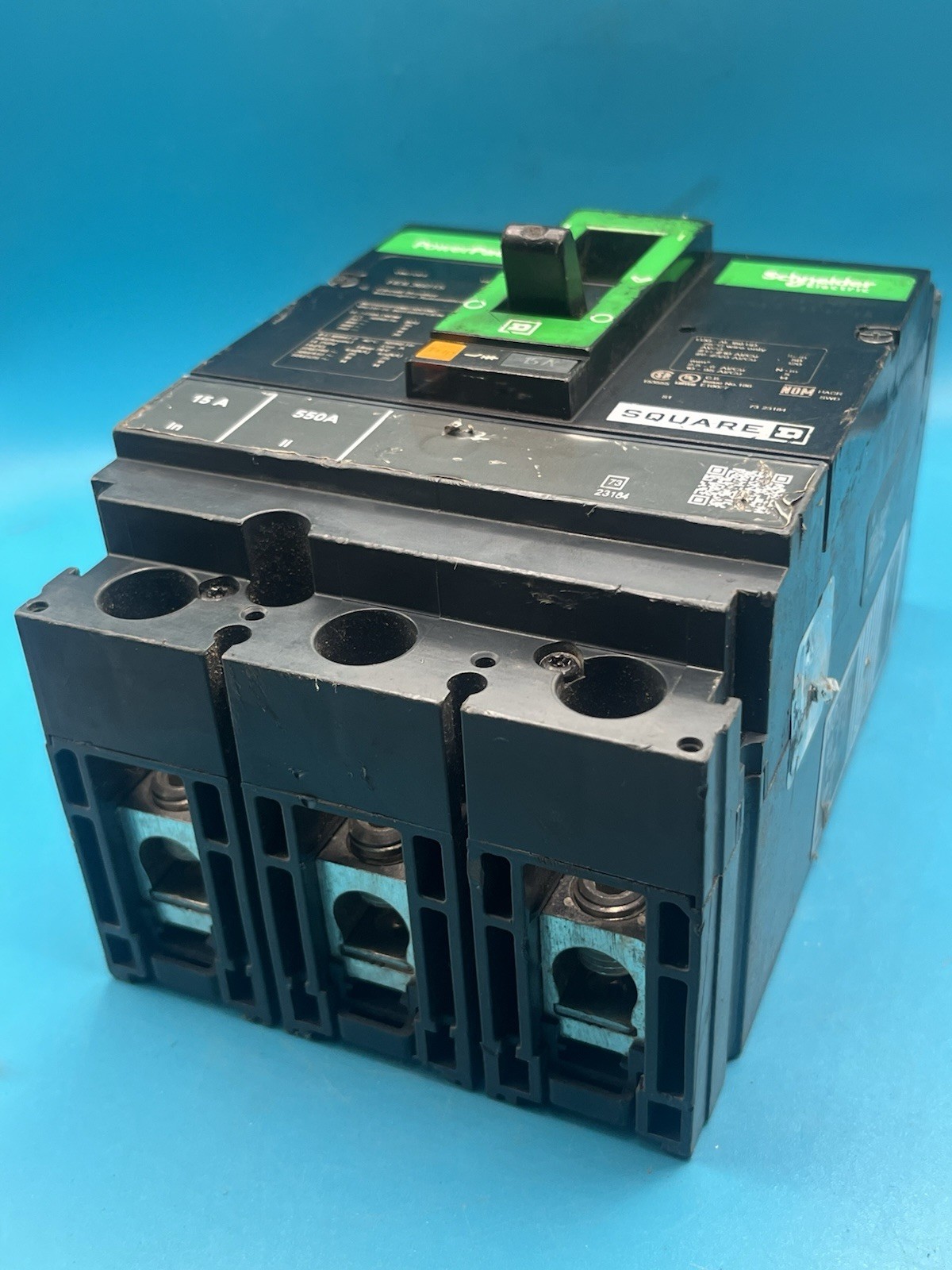 Square D HDL36015 Circuit Breaker, Powerpact H, 15A, 3 Pole, 600Vac