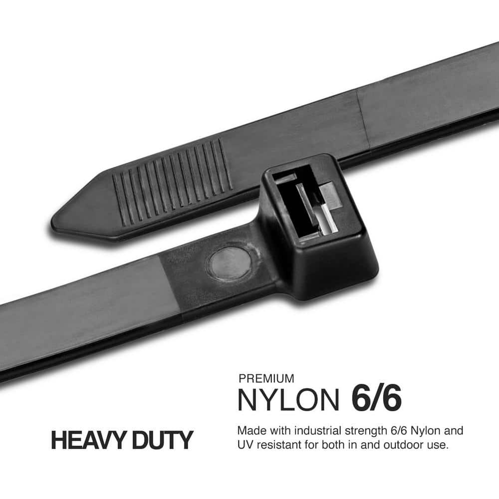 TR Industrial 11.8 in. Ultra Heavy-Duty Multi-Purpose UV Cable Ties, 250 lbs.