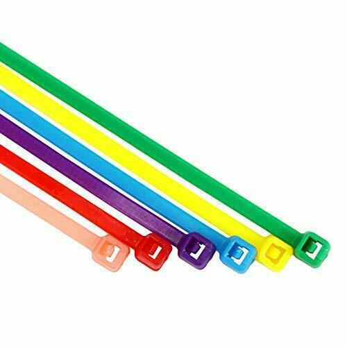 Fluorescent Self Locking Zip Tie Nylon Cord Wrap Weather Resistant Wire Cable