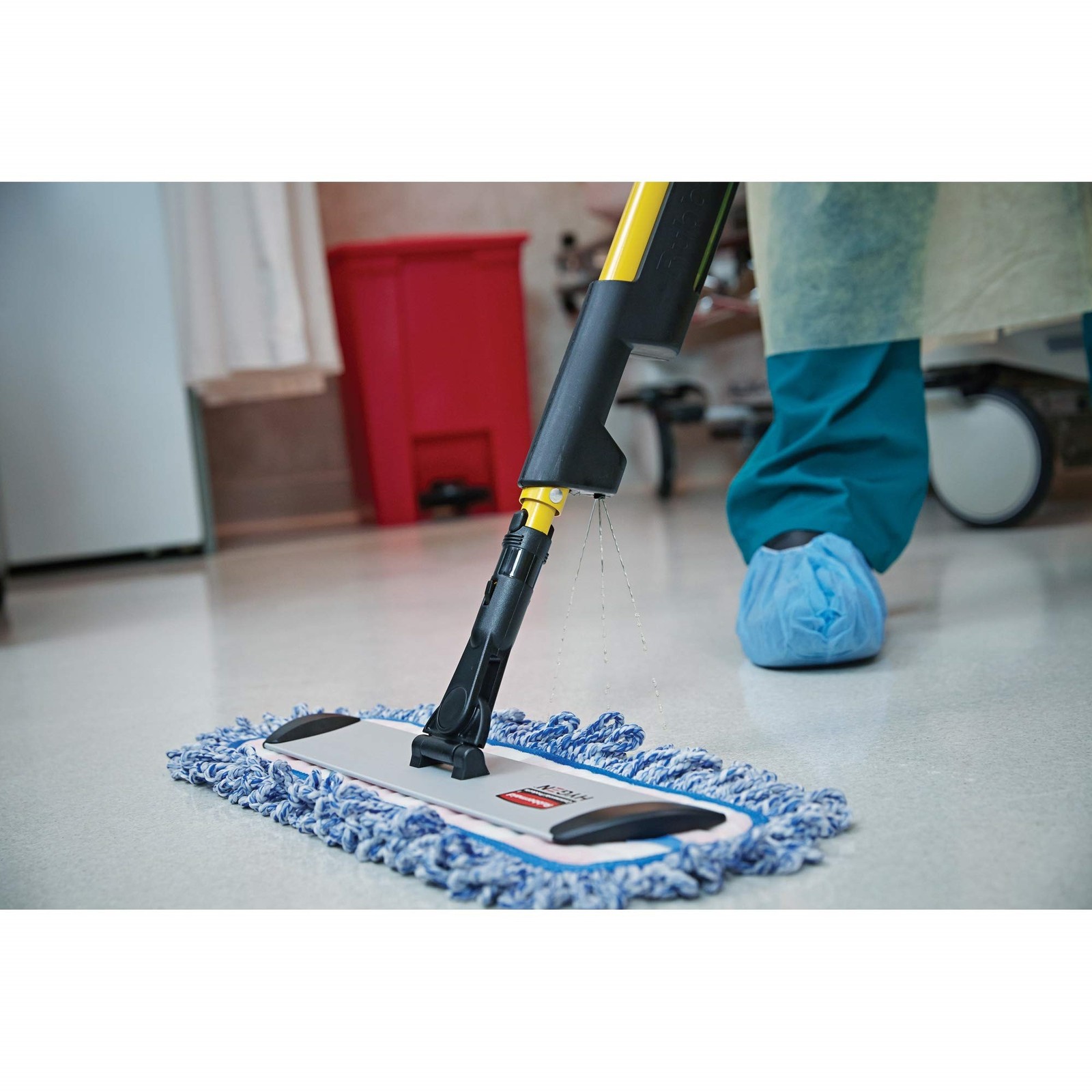 Pulse Microfiber Spray Mop System 17″ Microfiber Head 52″ Yellow Plastic Handle