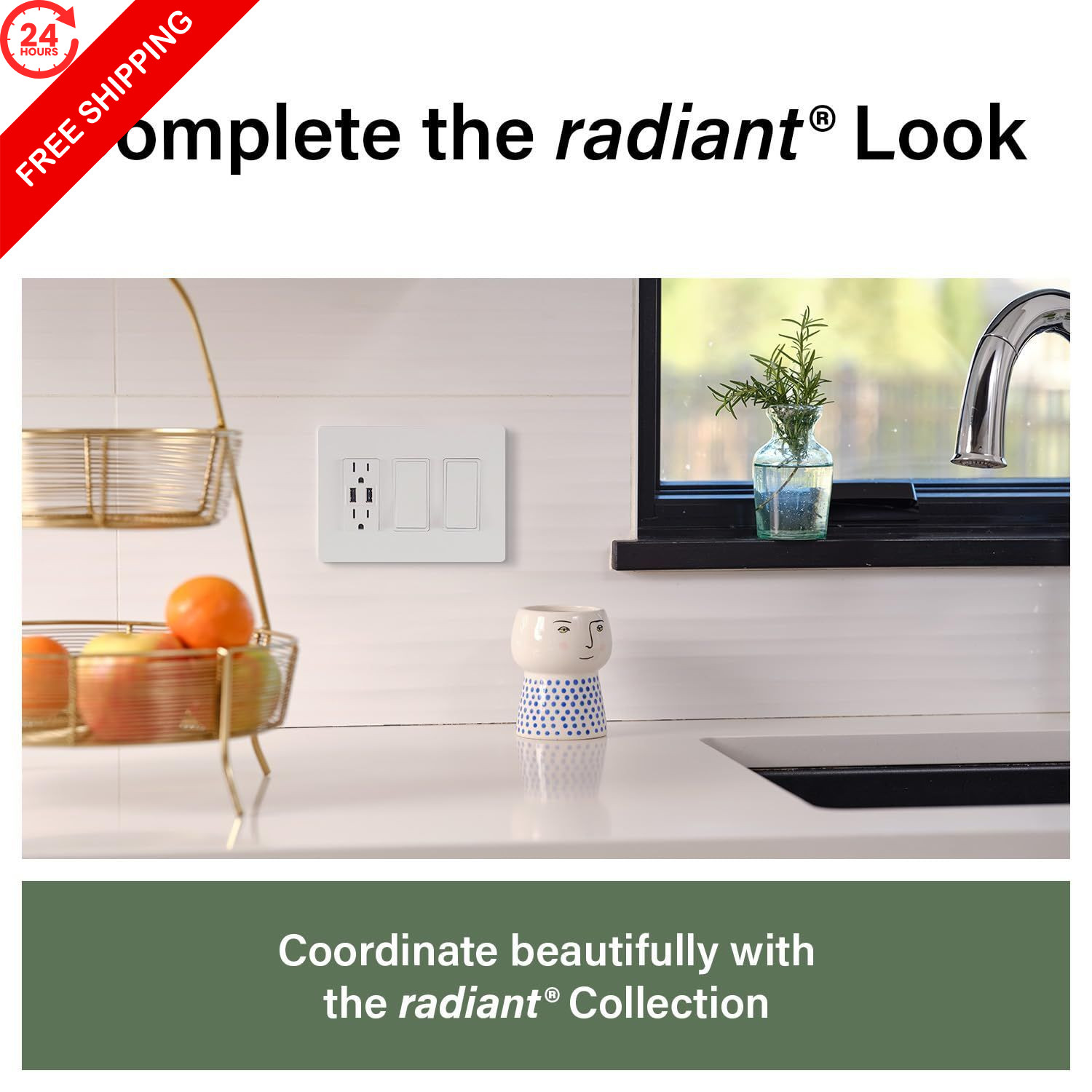 Legrand Pass & Seymour Radiant 15 Amp Wall Power Standard Decorator, White