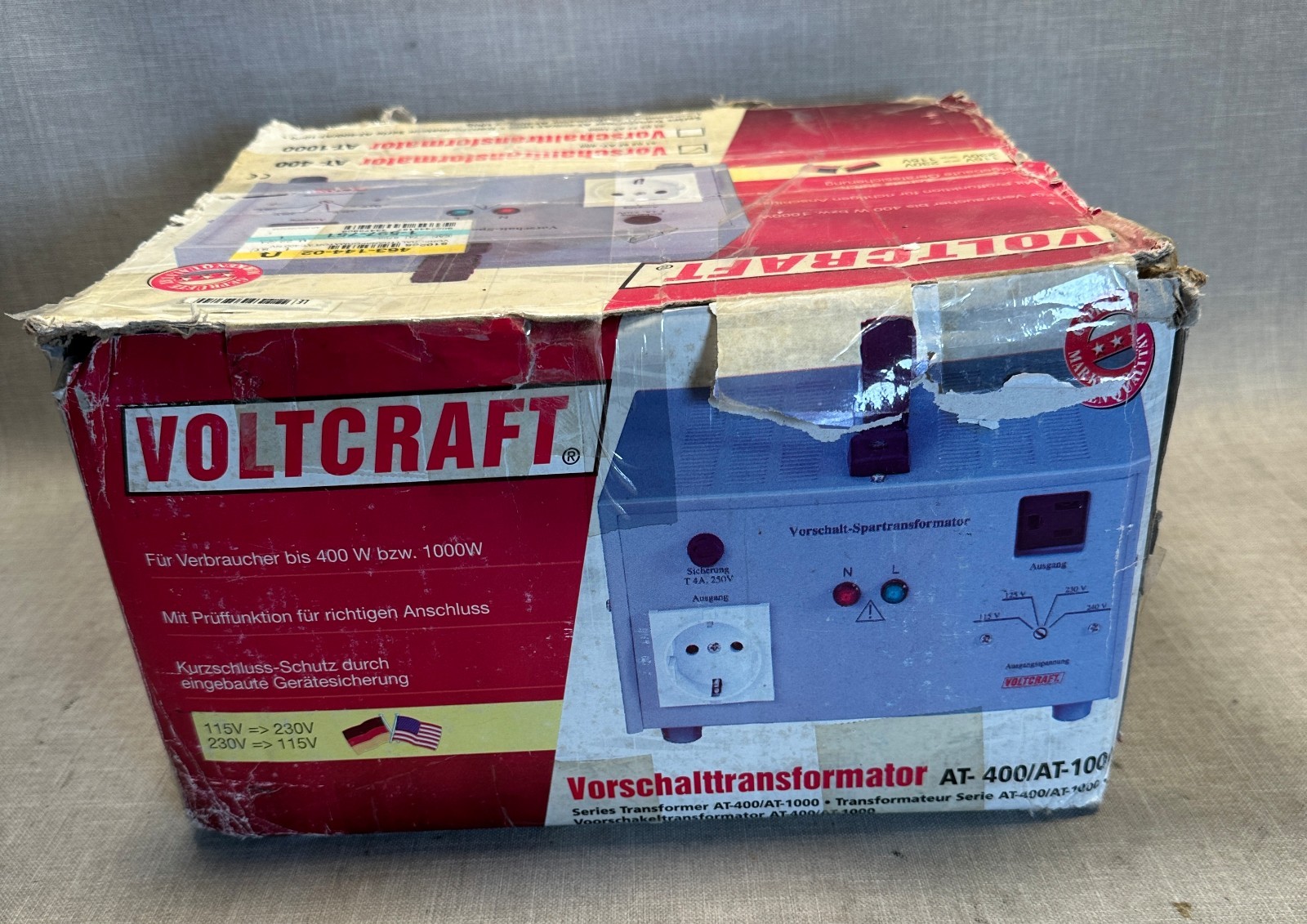Voltcraft AT-400 VA Step-Up / Step-Down Isolation Transformer 115V–230V – WORKS!