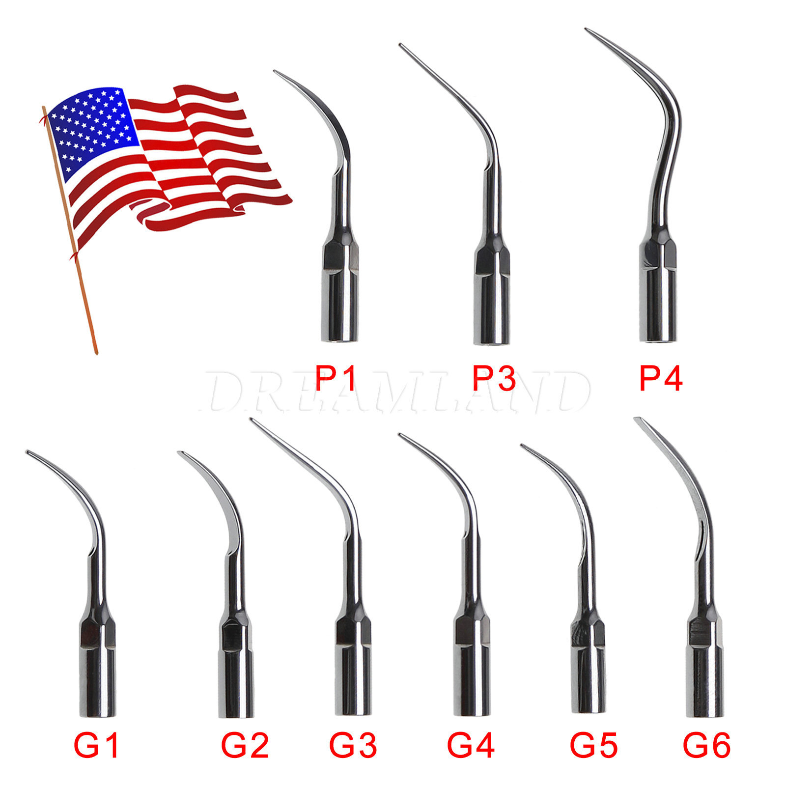 Piezo Scaler Dental Ultrasónico Pieza de Mano WOODPECKER EMS Cavitron/ 10*Puntas