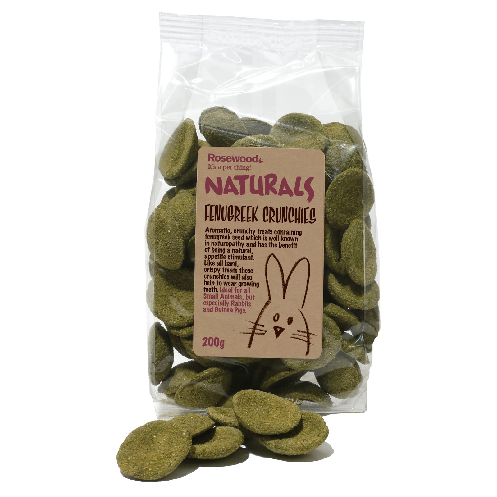 1 Pouch 200G Fenugreek Crunchies, Small Animal Food, Pet Treats, Hamster