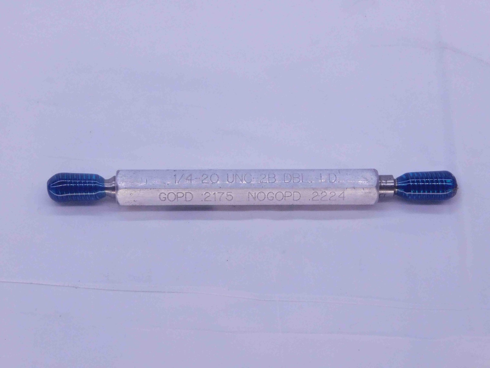 1/4 20 UNC 2B DOUBLE LEAD THREAD PLUG GAGE .25 GO NO GO P.D.’S = .2175 & .2224