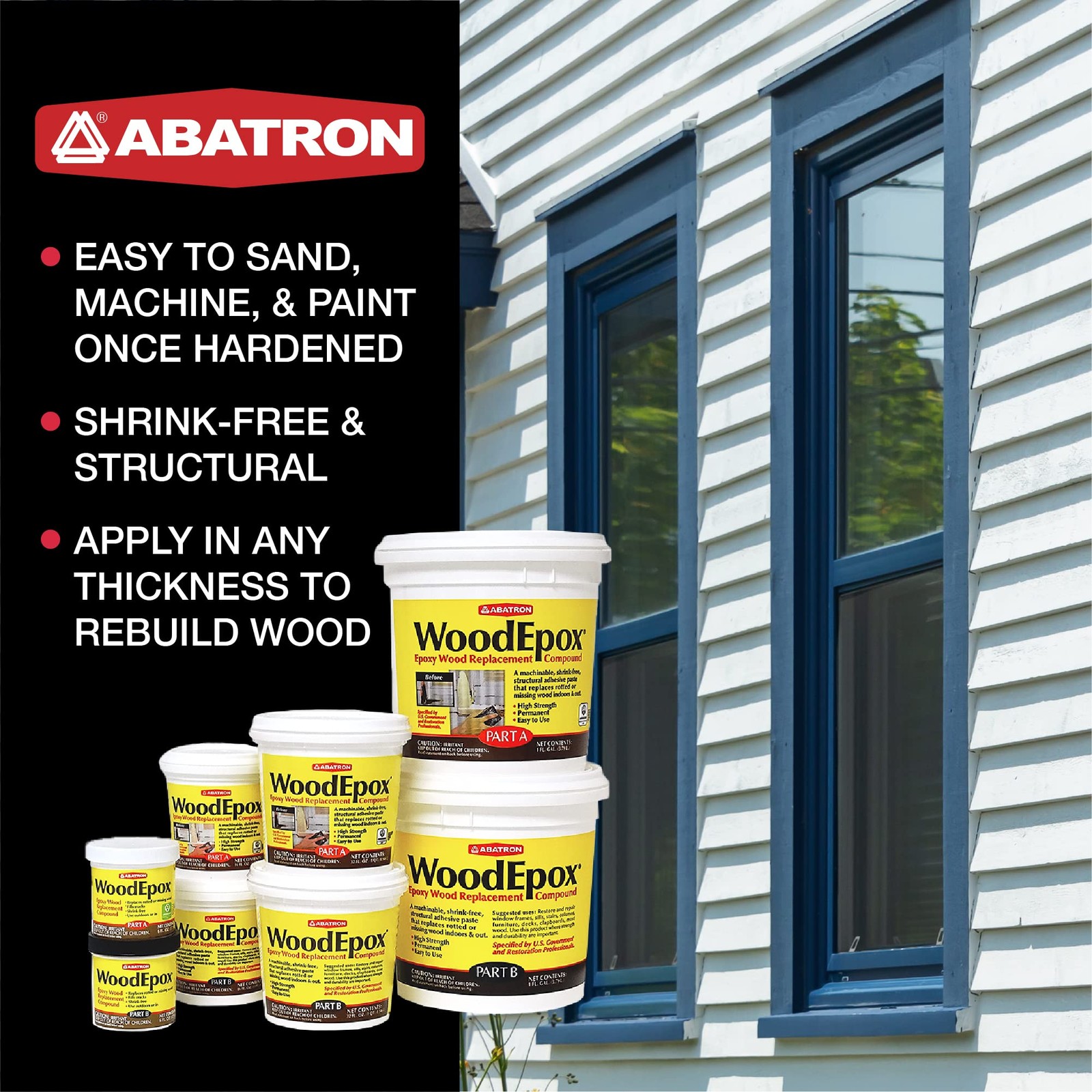 Abatron WoodEpox Kit – 12 oz – 2-Part Structural Epoxy Adhesive Filler – Wood…