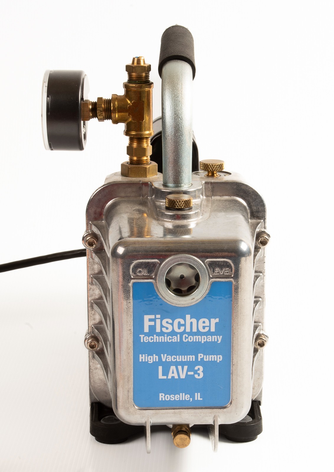 Fischer Technical Laboratory High Vacuum Pump with 30″ Hg Gauge LAV-3 Fresh Oil