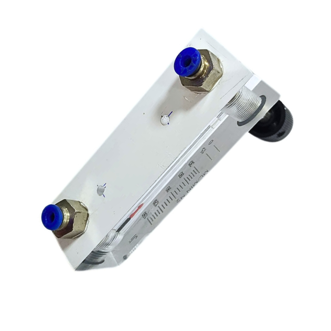 «Ji» Acrylic Tube Rotameter for N2, 0 – 150 ML/MIN, 1/4″ BSP (M) SS Connection