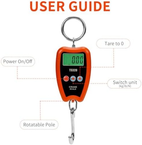 Digital Crane Scale 300kg/660lbs 200kg/440lbs with LED Handheld Mini Hanging …