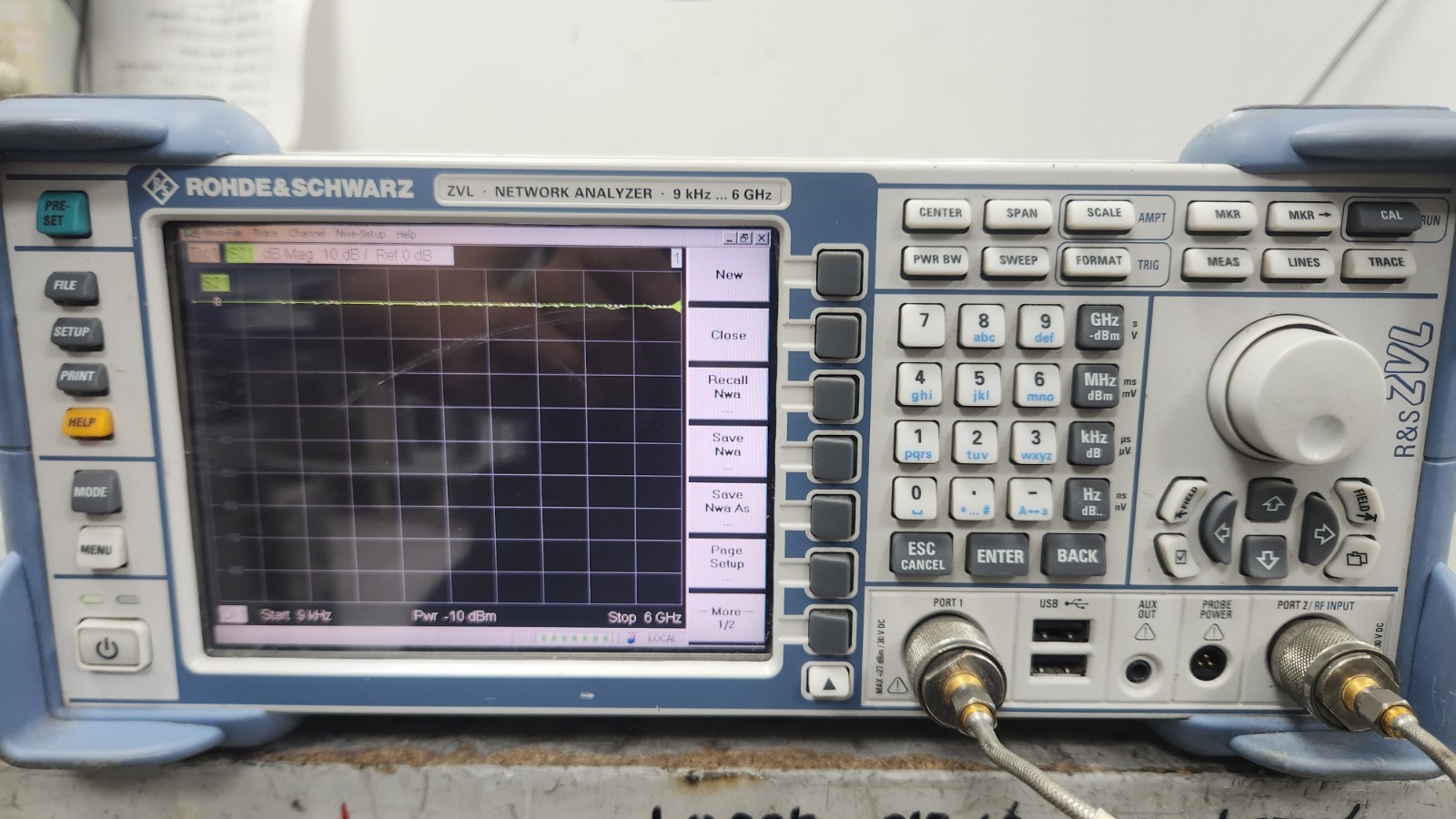 Rohde & Schwarz ZVL6 Vector Network Analyzer 9 kHz – 6 GHz Fully Tested + opt