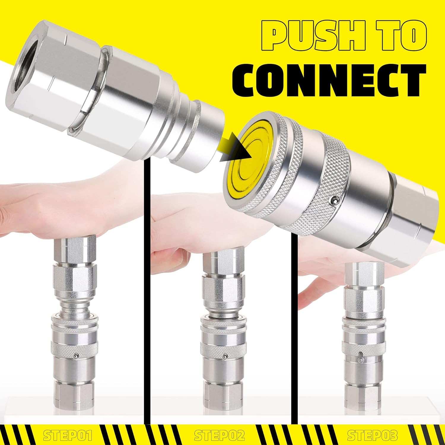 1/2’’ NPT Skid Steer Hydraulic Couplers, Bobcat Flat Face Quick Connect Fittings