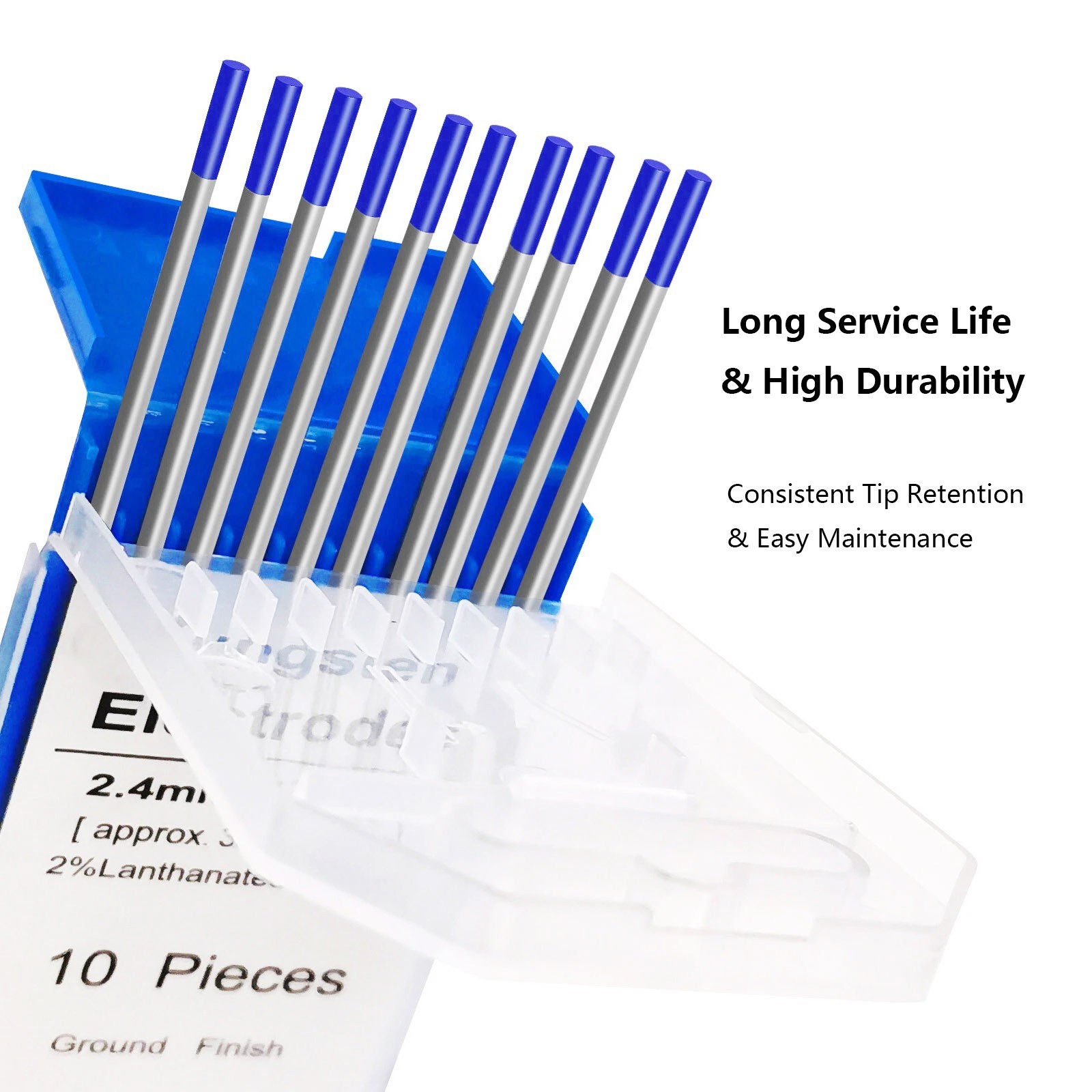 10-Pack TIG Welding Tungsten Electrodes Blue Yellow 1.5% 2% Lanthanated WL15 WL2