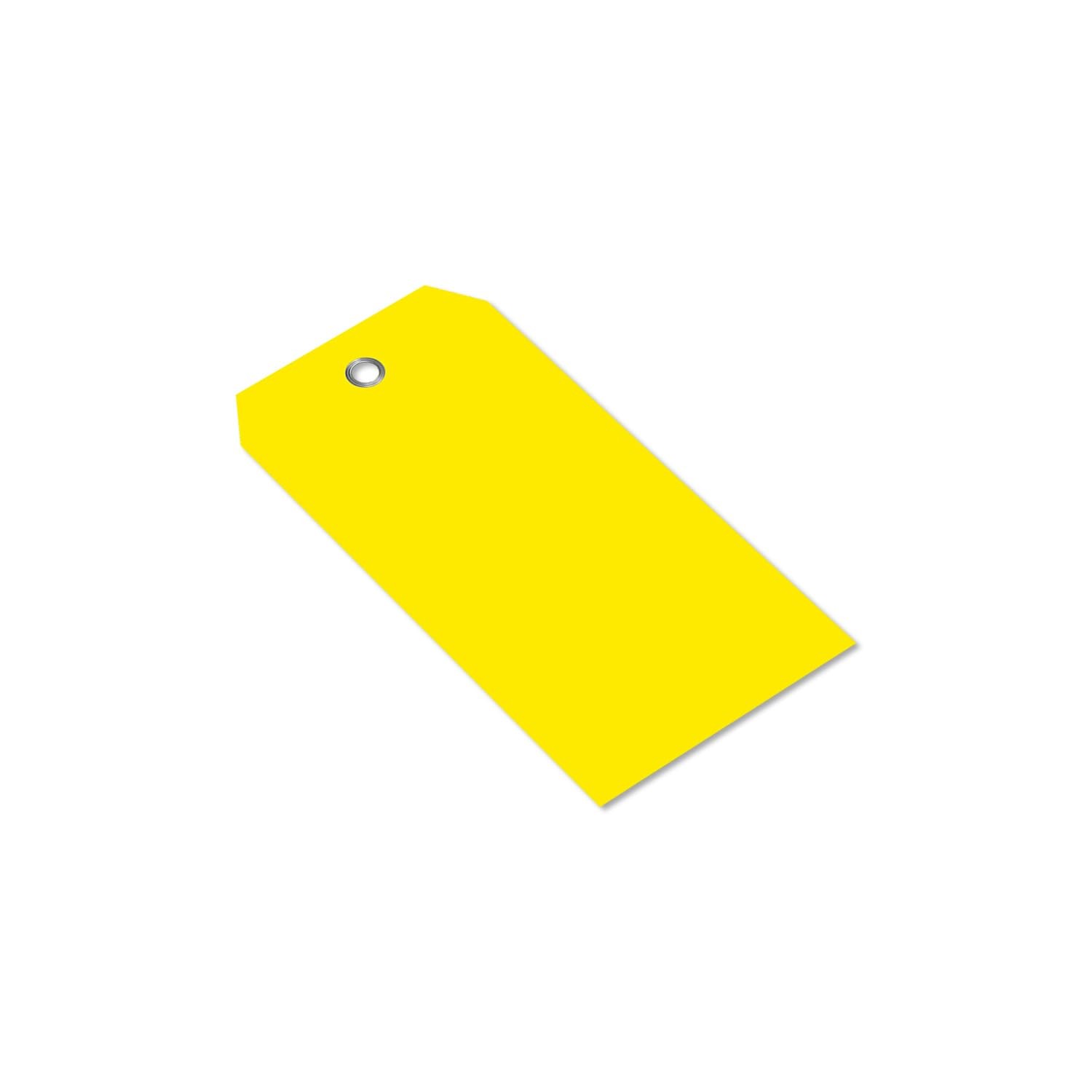 100 Pack Yellow Plastic Tags 4.75×2.375 Inch Tearproof Metal Eyelet Writable