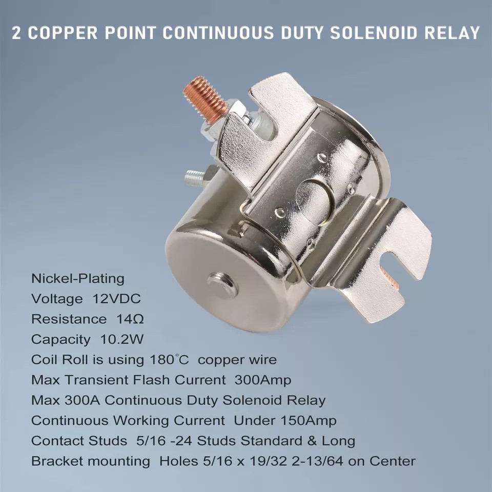 300A 12 Volt Heavy Duty Continuous Solenoid Relay 4 Terminal Golf Cart Marine
