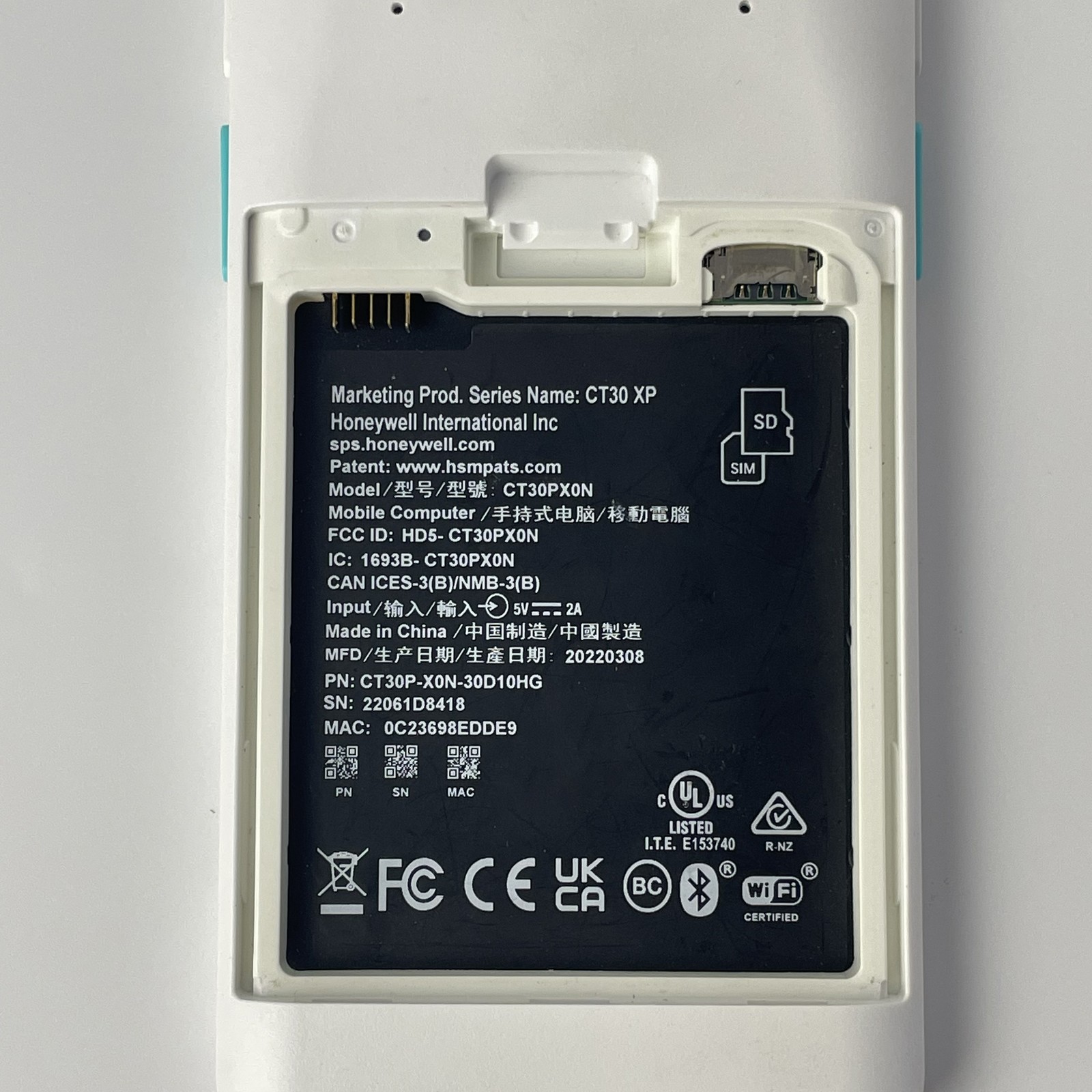CT30P-X0N-30D10HG Honeywell CT30 XP Android WiFi Mobile Computer Barcode Scanner