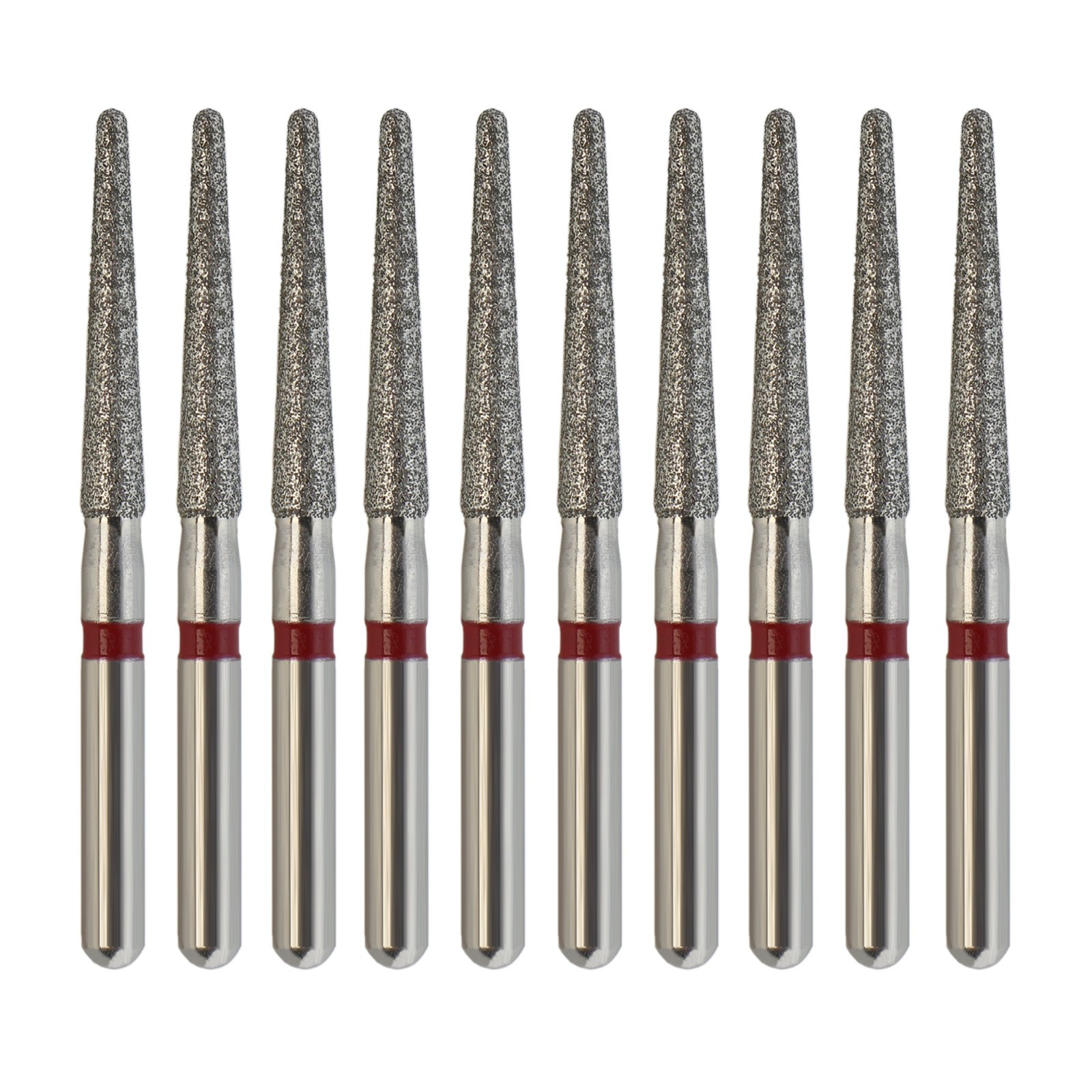Dental Diamond Burs Round End Taper High Speed Bur FG Fine Grit Red 850/016F