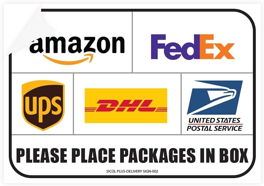 Package Delivery Signs 02 pack Package Delivery Stickers size 10 x 7 Inches O…