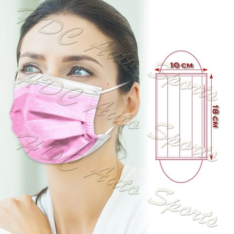 Disposable Face Mask 50 PCS PINK Non Medical 3-Ply Earloop Dust Cover Masks New