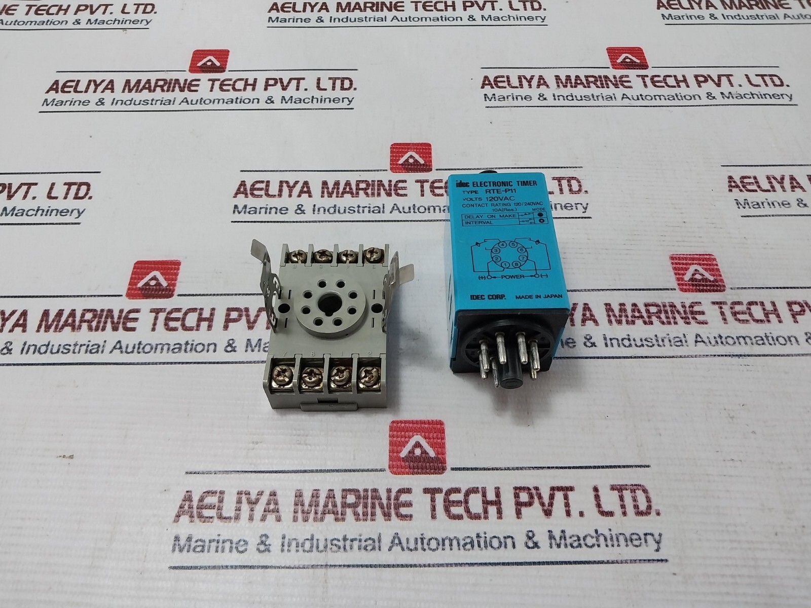 IDEC RTE-P11 Electronic Timer With Base 0-10 Sec 120vac