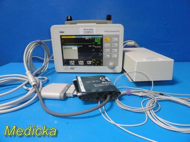 Siemens Infinity Gamma XL Monitor (CO2,NBP,SPO2,ECG,TEMP) W/ PSU & Leads ~ 37180
