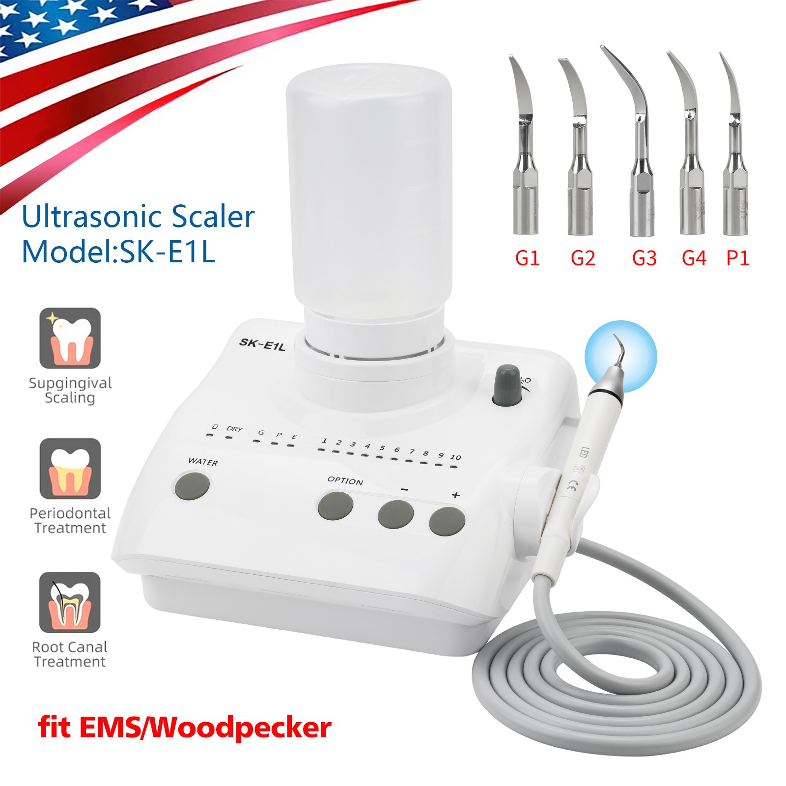 For Cavitron Dental Portable Ultrasonic Scaler 2*Bottles Fit EMS LED Handpiece