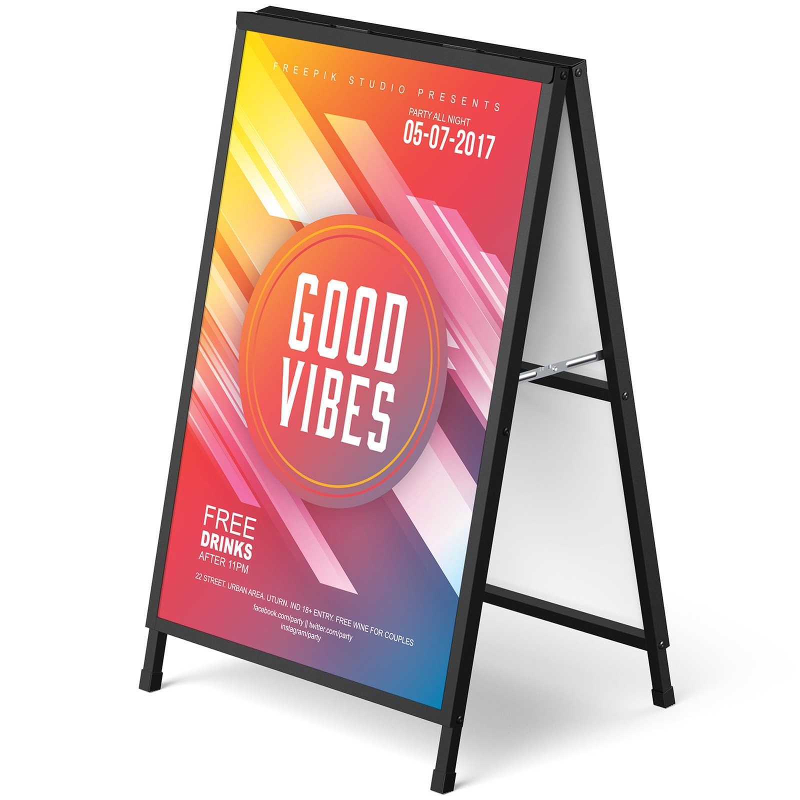 Cakokow A Frame Sign 24×36 Sandwich Board Double-Sided Folding Sign Display