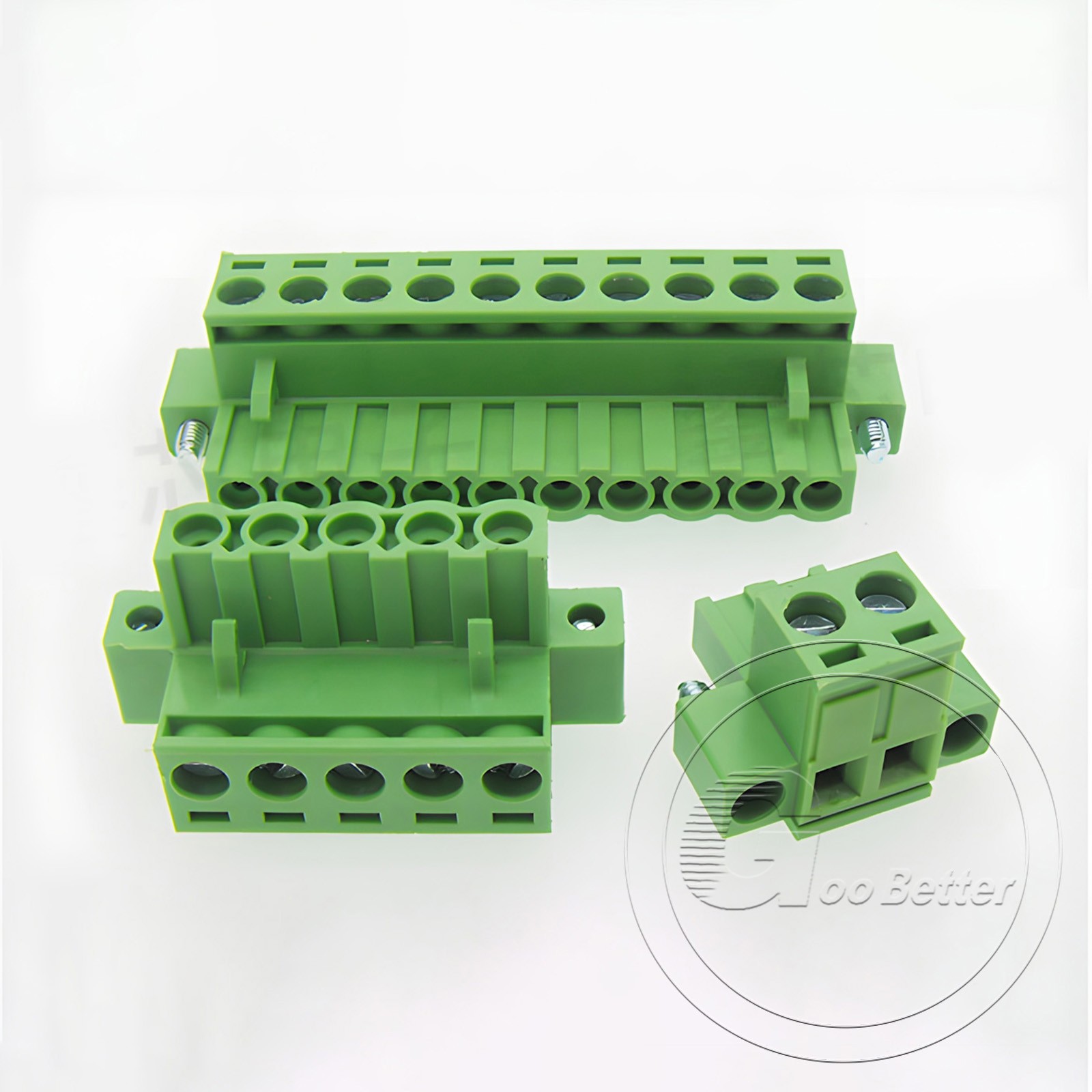 5.08mm Pitch PCB Terminal Block with Flange Screw Terminal Plugs 2-Pin to 24-Pin
