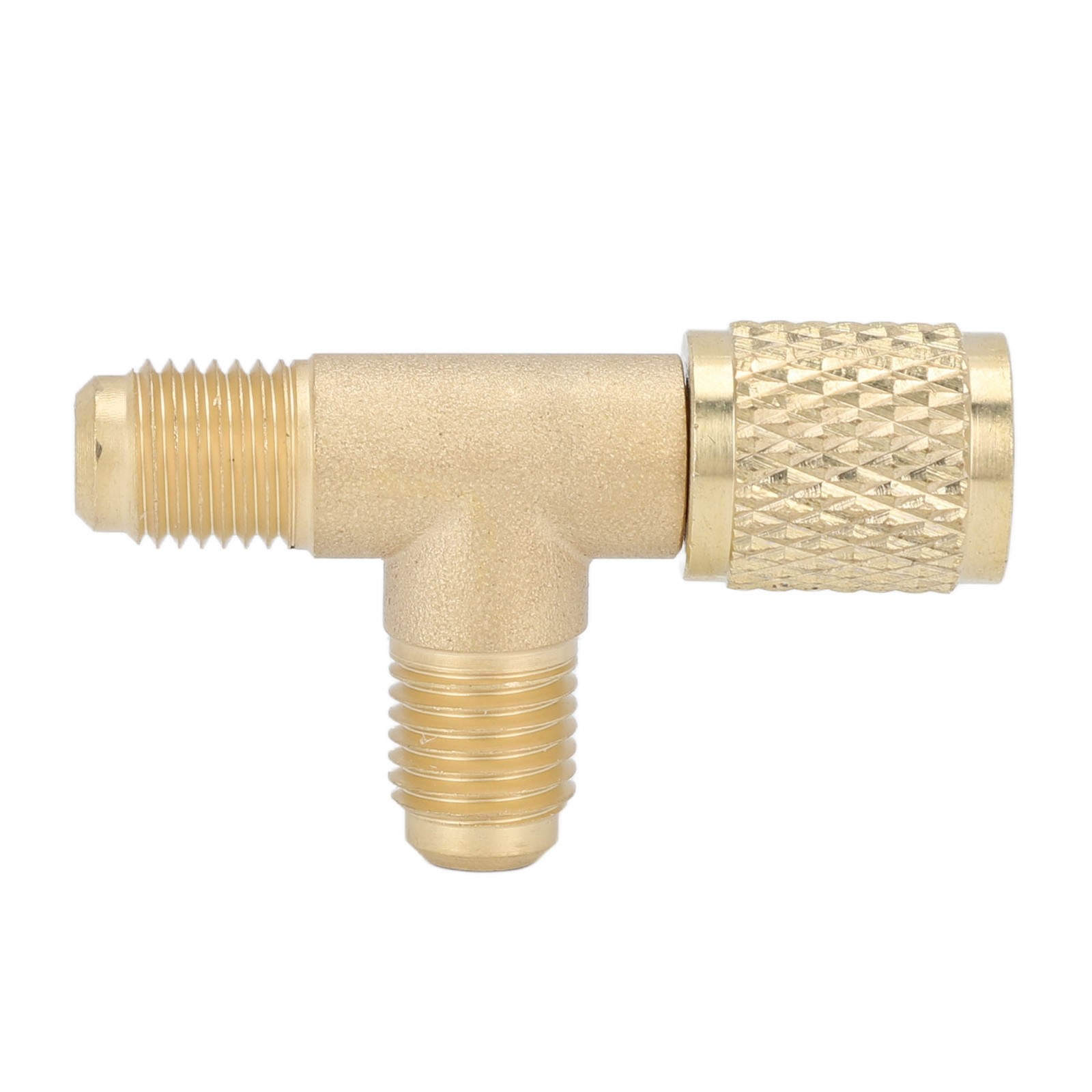 Quick Coupler Tee Adapter With Valve Core Brass 1/4in SAE Sturdy Structure