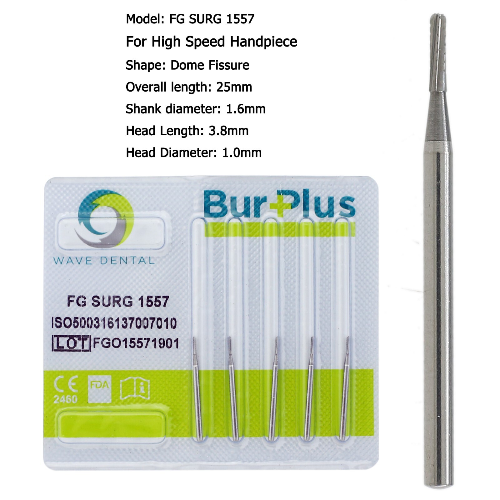 Wave Dental Surgical Carbide Burs Round 557 557L 702 4 6 Long High Speed FG 25mm