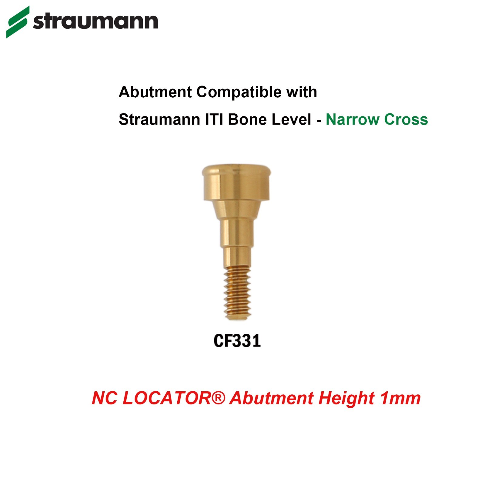 Dental Overdenture Locator Ti Abutment For Straumann Bone level Crossfit NC RC
