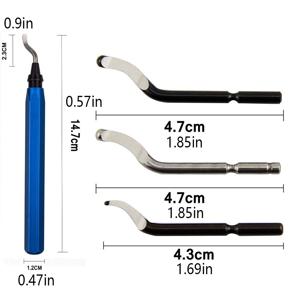 Aluminum Handle With 15 Steel Blades Metal Resin PVC Plastic Deburring Tool
