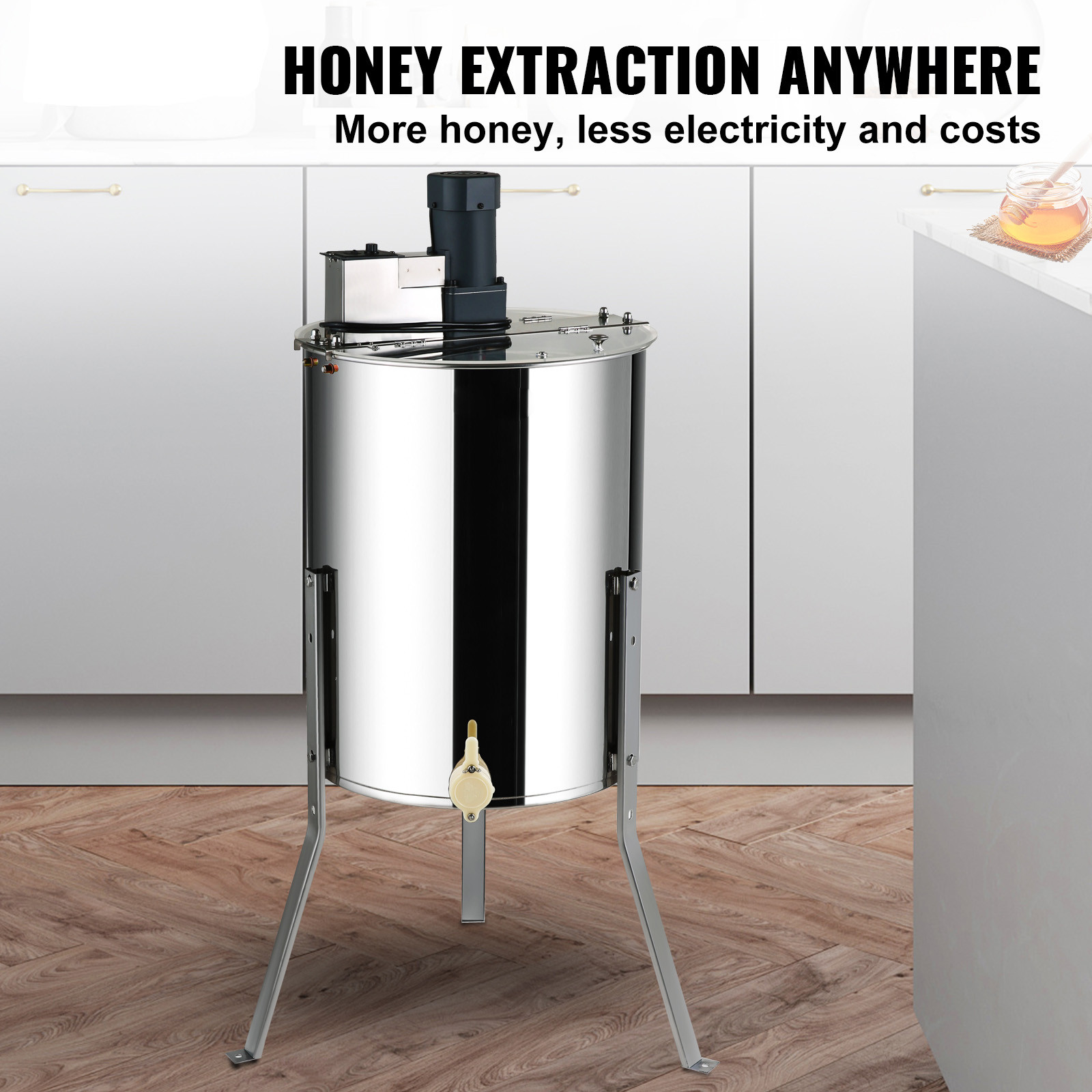 VEVOR Electric Honey Extractor Beekeeping Equipment 4/8 Frames Stainless Steel