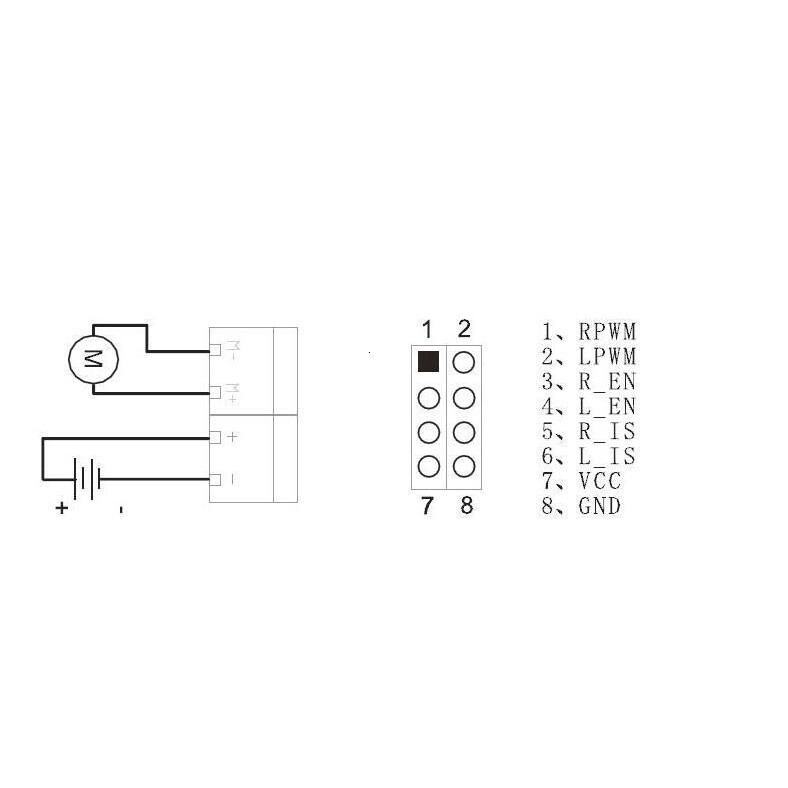 Double BTS7960 43A H-bridge High-power smart car Motor drive module