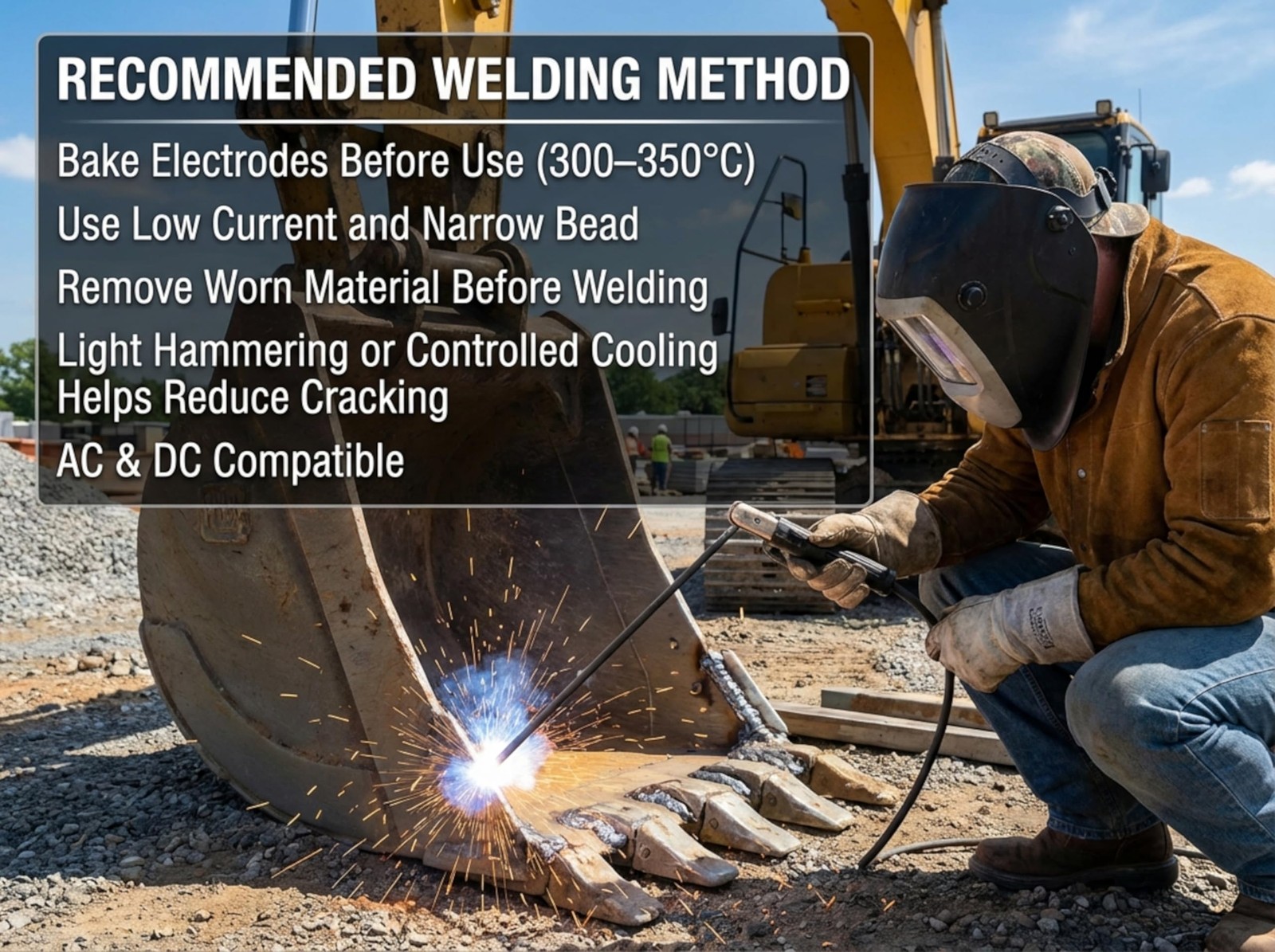 Hardfacing Welding Electrodes D256 High Manganese Steel BuildUp Rods 14″ x
