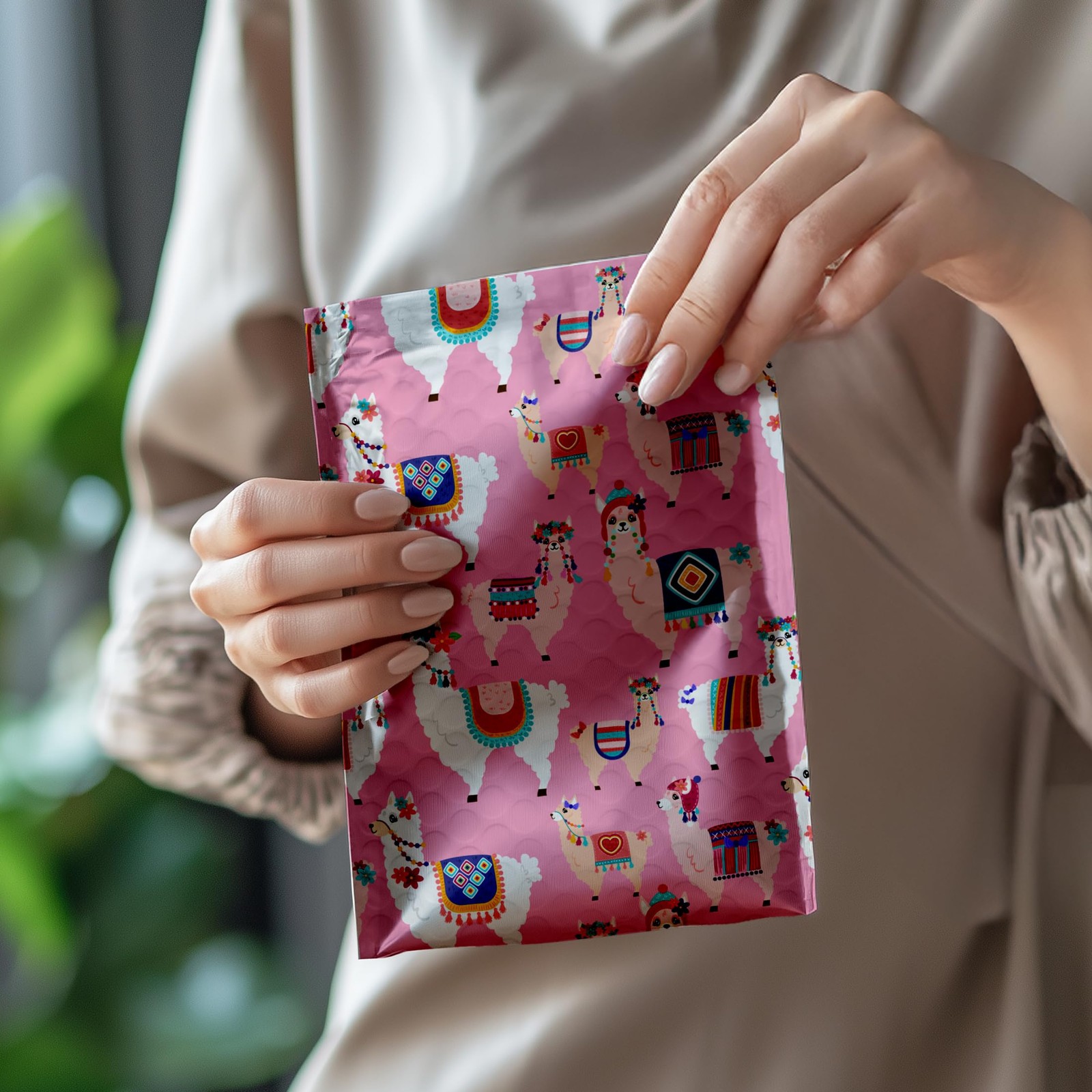 #0 6×9 (20pcs) Llamas Designer Self Seal Poly Bubble Mailers Shipping Envelop…