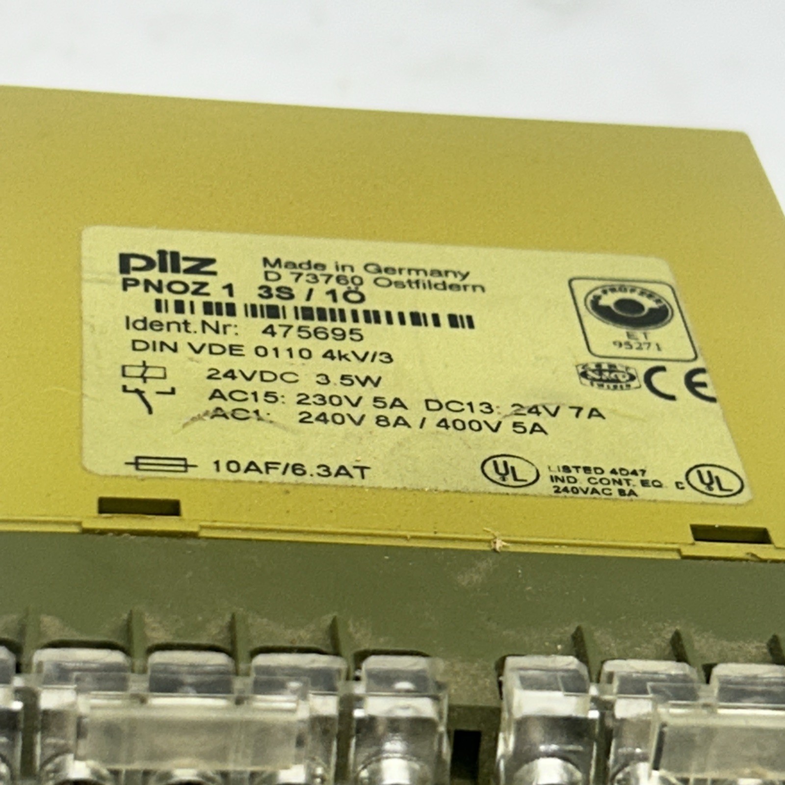 Pilz PNOZ 1 3S/10 Safety Relay 24vdc