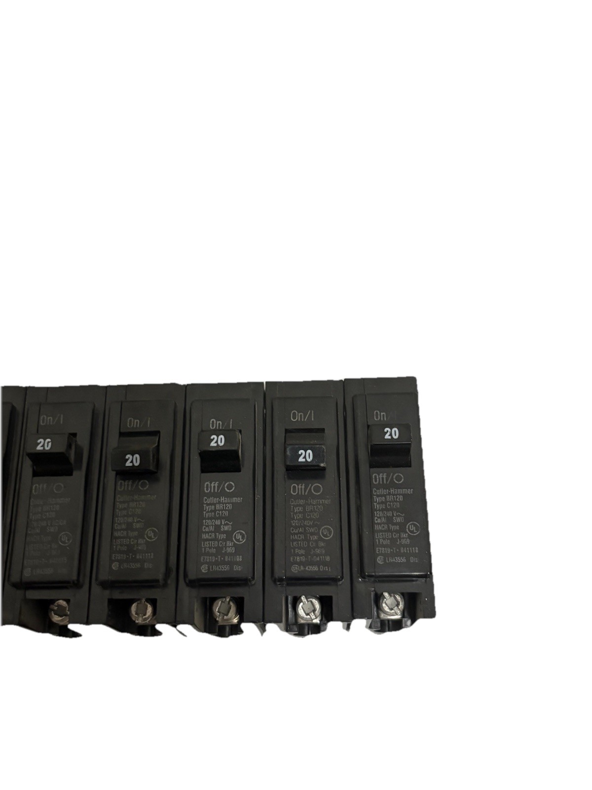 (Lot Of 9) Cutler-Hammer/Eaton BR120 C120 1 Pole 20 Amp Circuit Breakers