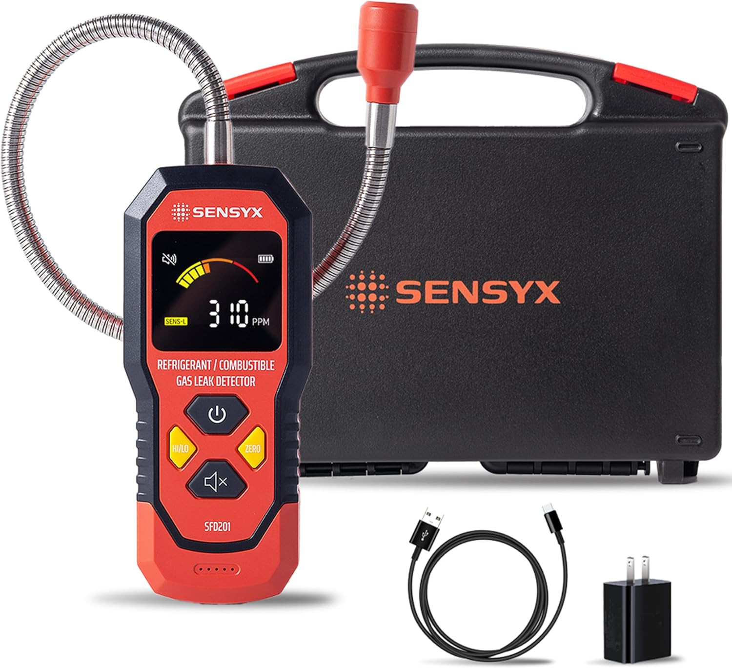 Rechargeable HVAC Refrigerant Leak Detector & Gas Finder for A/C and Auto