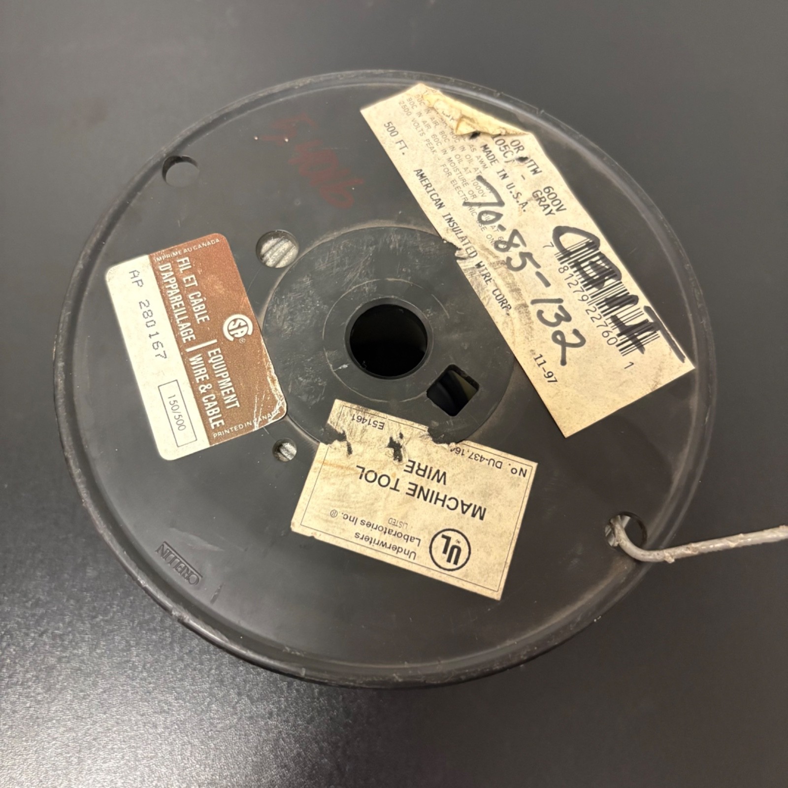 5.80 lbs. of 16 AWG Gray Copper Stranded Machine Tool Wire