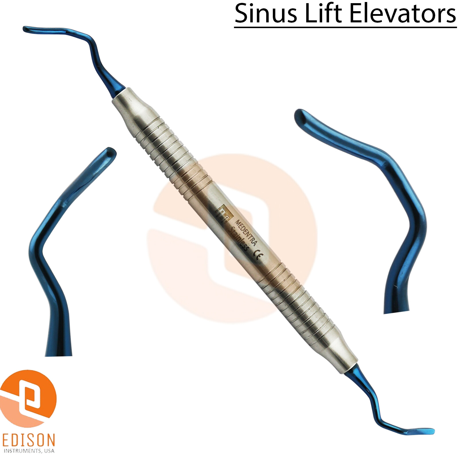 Titanium 5Pcs Dental Sinus Lift Curettes Antralplasty Implant Oral Surgery Inst