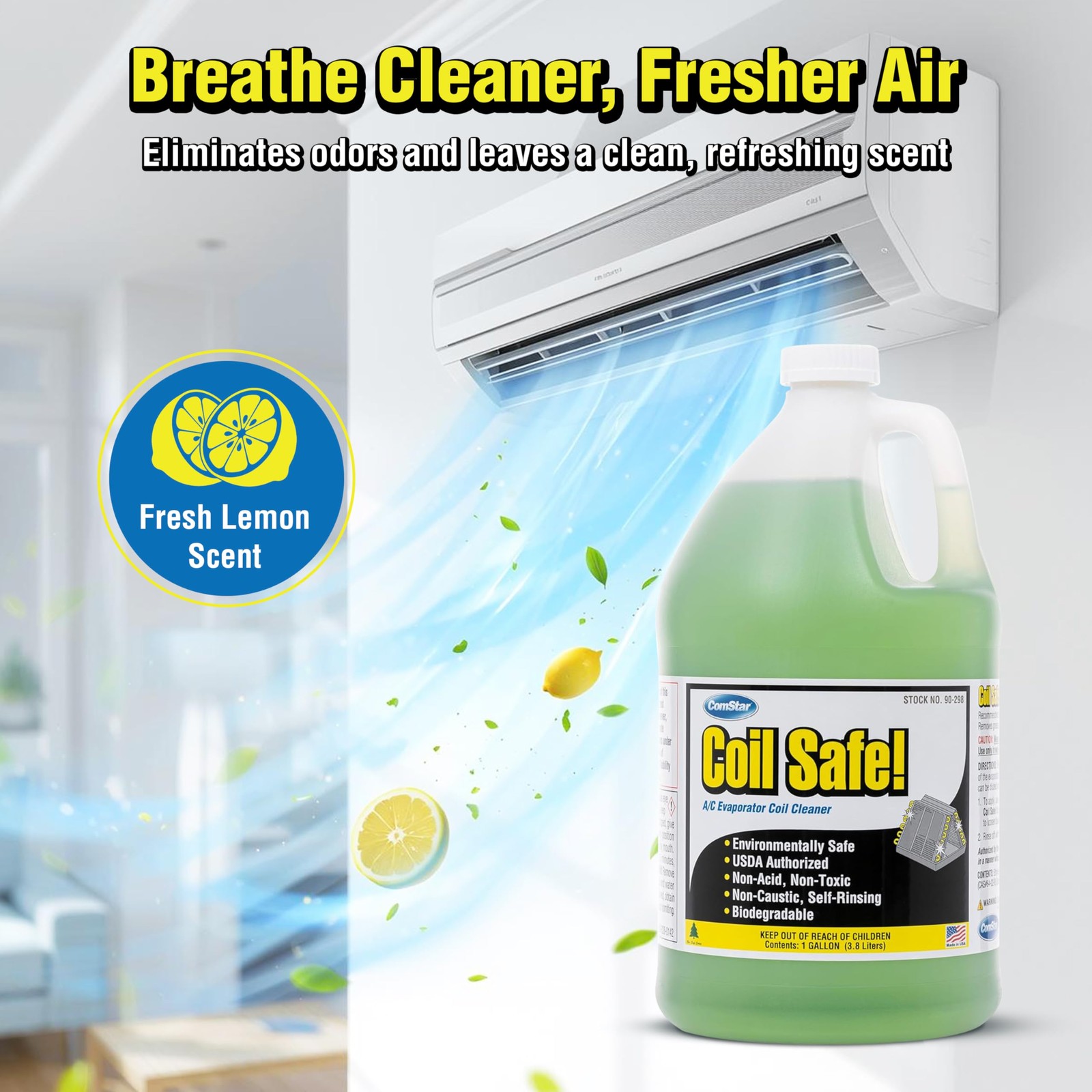 ComStar Coil Safe, External Neutral pH, Non-Toxic, Self-Rinsing Evaporator Coil