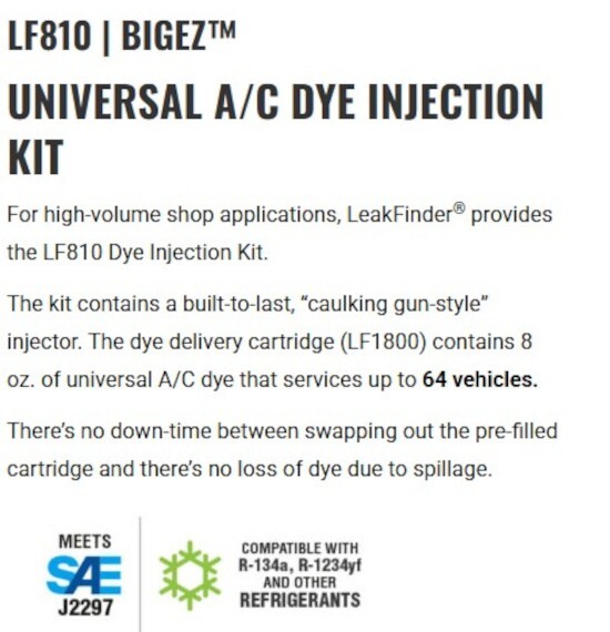 Tracer Products LF810 LeakFinder Dye Injection Kit – HVAC Systems