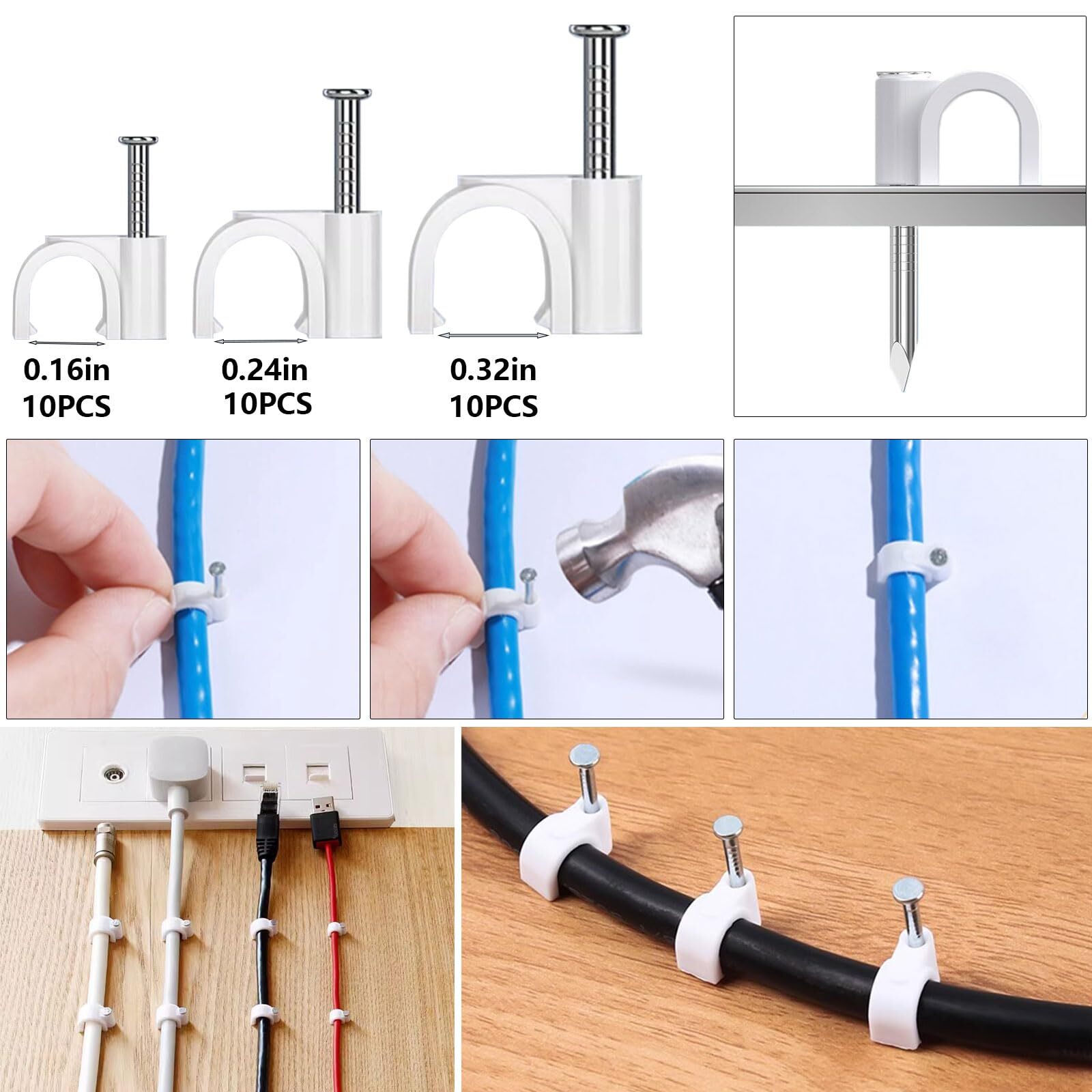 327 PCS Cable Management Kit 4 Cable Cable Sleeves,65 Cable Clips with 13Cord…