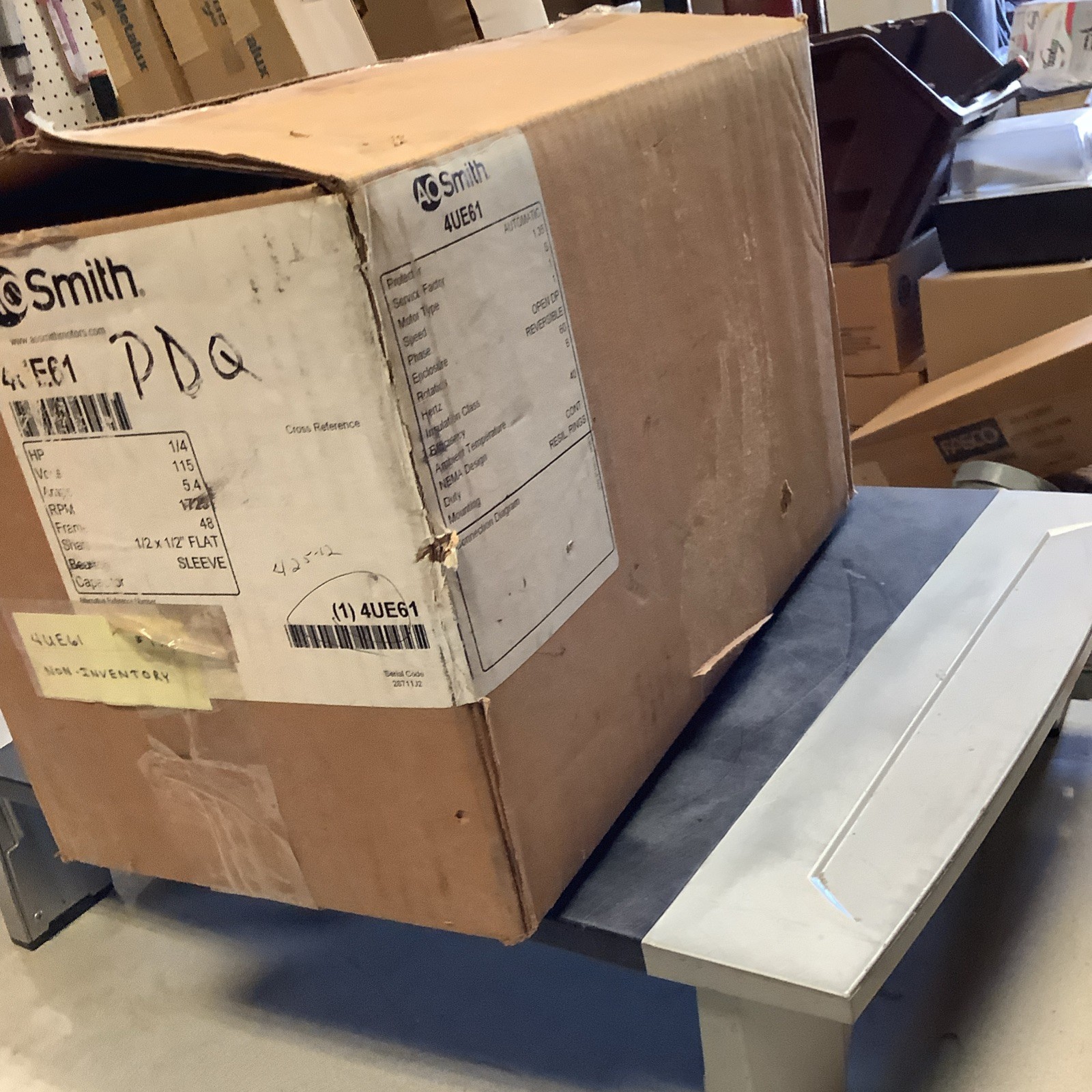 A.O.Smith 4UE61 Electric Motor, 1/4HP, 115V, 5.4AMP, 1725 RPM, 48 Frame