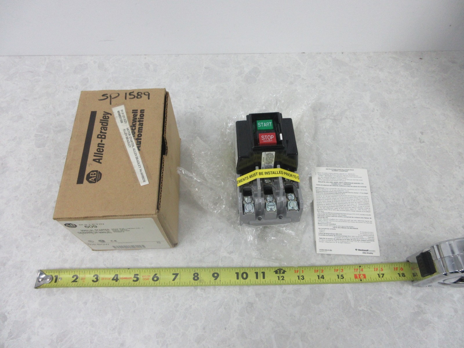 ALLEN BRADLEY 609-BOW MANUAL STARTER, XA0574
