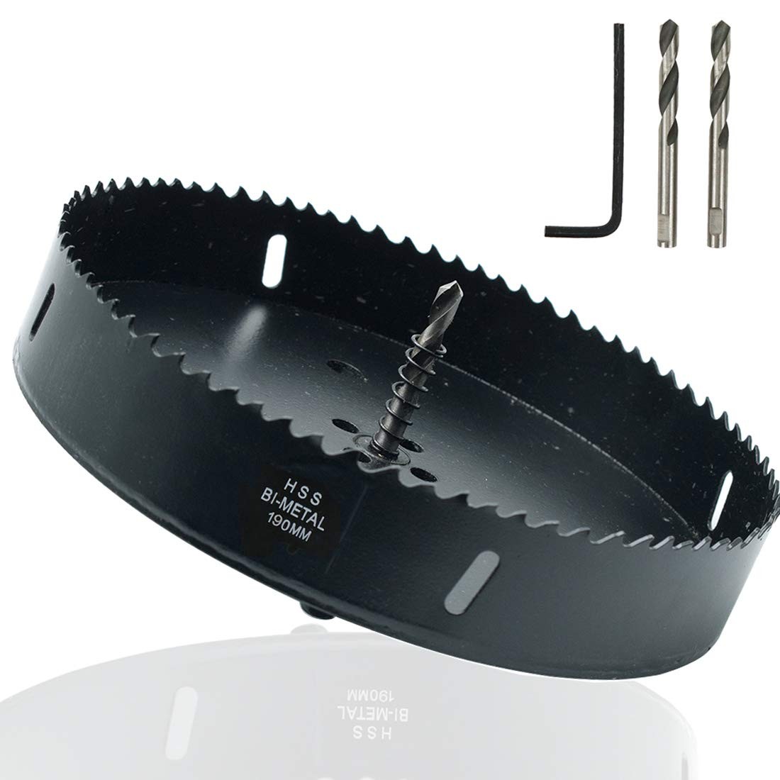 7.5-inch Hole Saw BI -Metal Drilling Cutter for Wood, 7.5″/190mm, Black