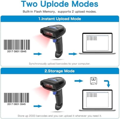 NETUM Bluetooth Barcode Scanner 1D Wireless CCD Reader for PC Tablet Smartphone
