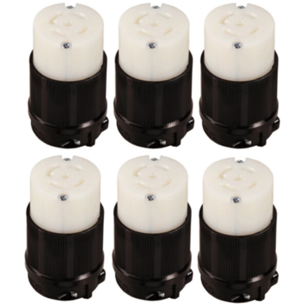 Grounding Locking Connector, 30A 120/208V AC cUL Listed, NEMA L21-30 (Pack of 6)